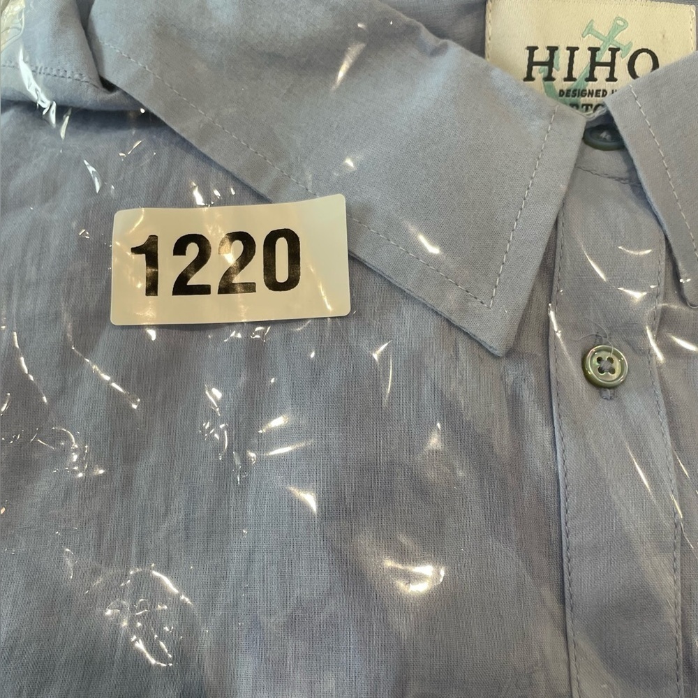 Hiho Top Dress Light Blue Size Large Long Sleeve Collar ButtonDown Cotton Casual - Picture 4 of 4